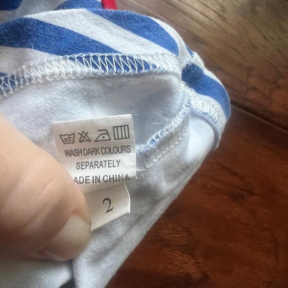 Merce & Me 2 Dress Tunic Patriotic Open Back Stripes Coastal Beach Back 2 School - Picture 3 of 7